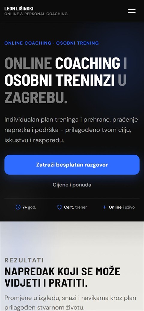 Coaching stranica na mobitelu