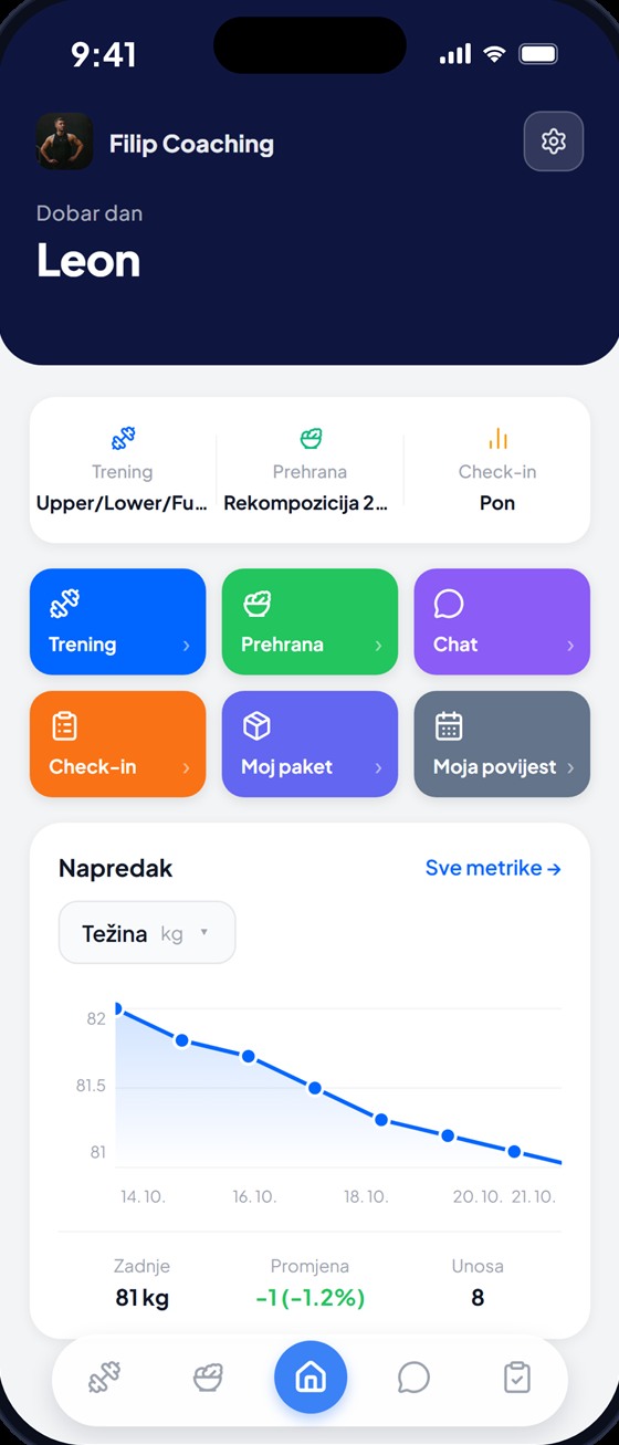 UnitLift, aplikacija za klijente