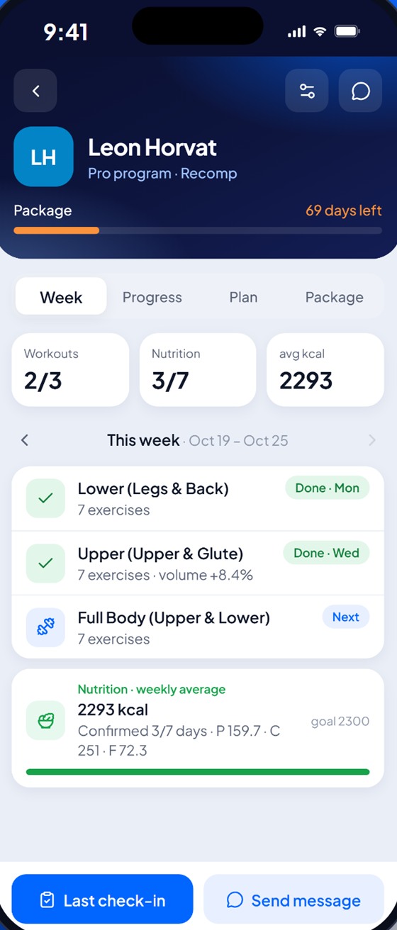 UnitLift Coach, aplikacija za trenere